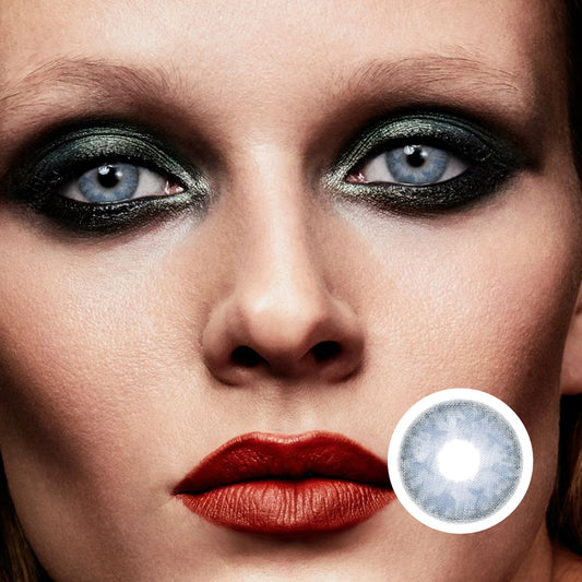 Butterfly Girl-Blue colored contact lenses by Moxielens