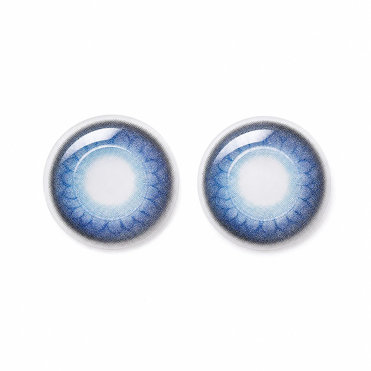 Sapphire Veil Ripple Blue colored contact lenses pair - lens design