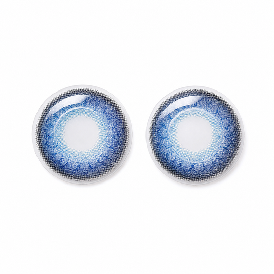 Sapphire Veil Ripple Blue colored contact lenses pair - lens design