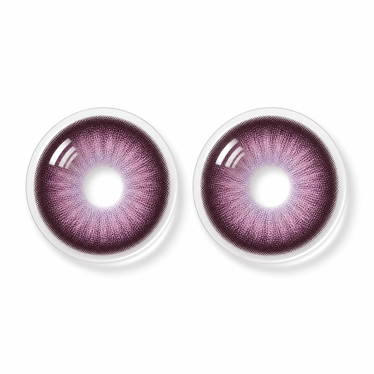 Plum Veil Violet colored contact lenses pair - lens design