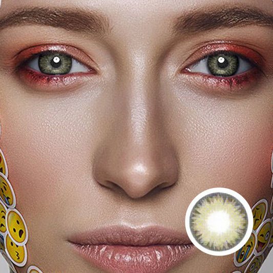 Cyan Lemon colored contact lenses by Moxielens