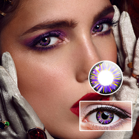Filrefli Purple colored contact lenses by Moxielens