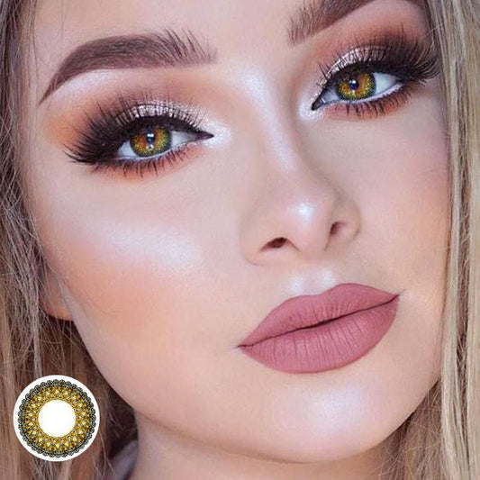 Goddess lace pattern brown (12 months) colored contact lenses