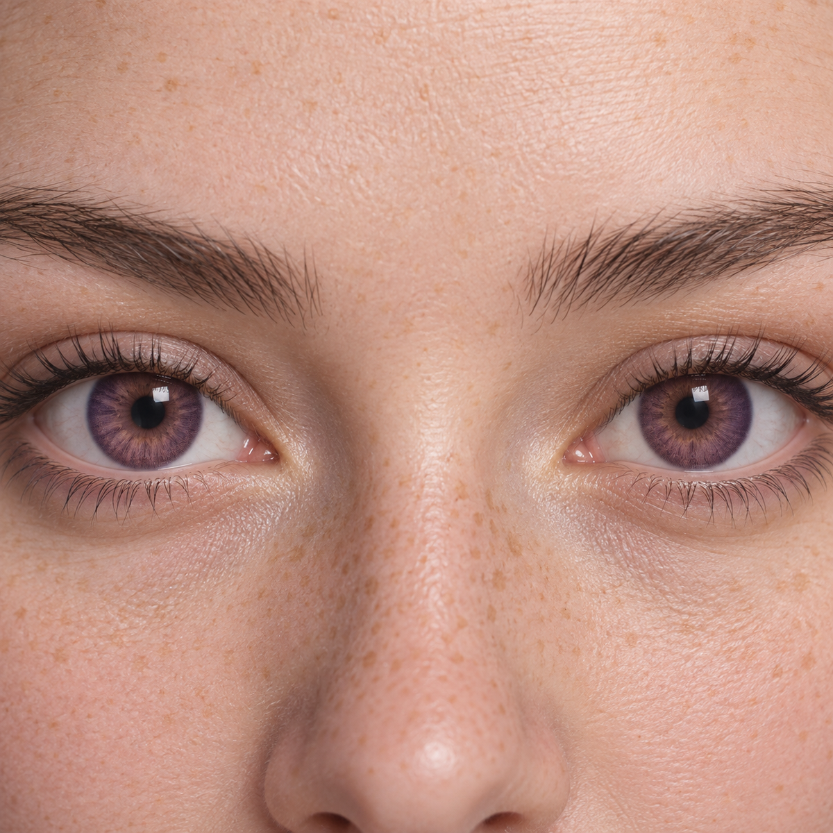 Eggplant Rose Petal Blend colored contacts - a current eggplant-purple color story translated into a conventional sourceable three-tone lens
