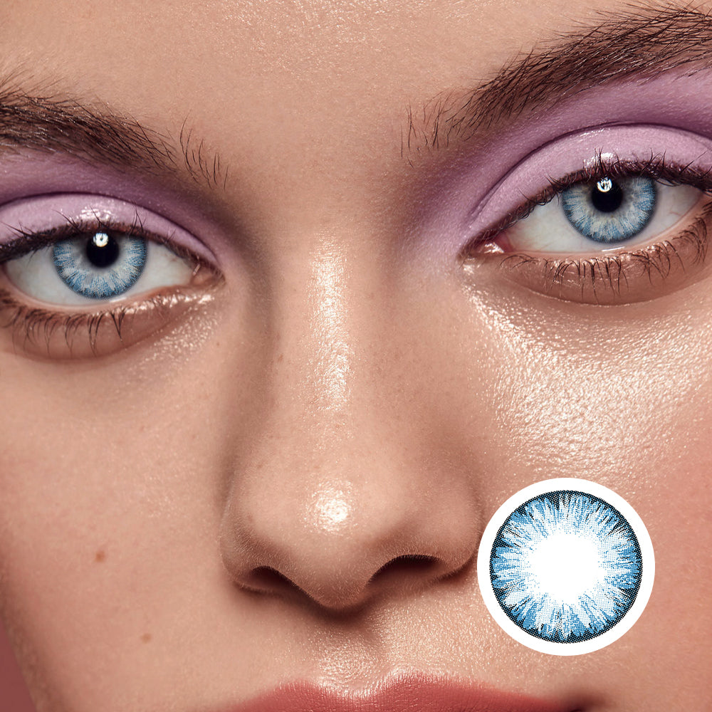 Big Eyes Girl Blue colored contact lenses by Moxielens