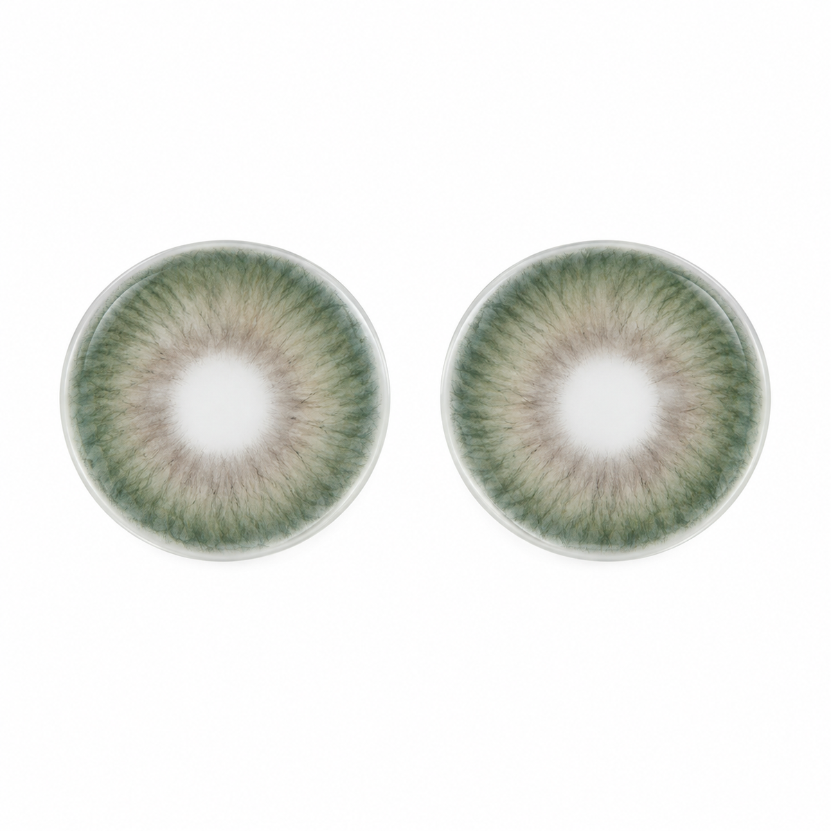 Juniper Sage Ripple Green colored contact lenses pair - lens design