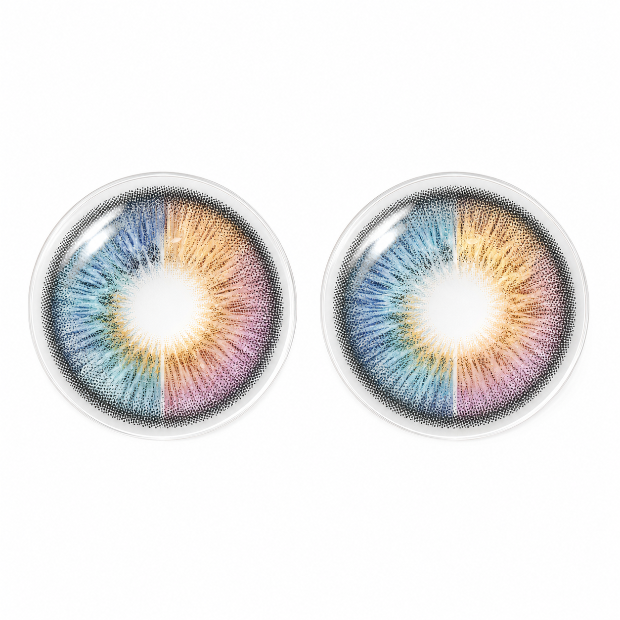 Prism Split Ring colored contact lenses pair - lens design