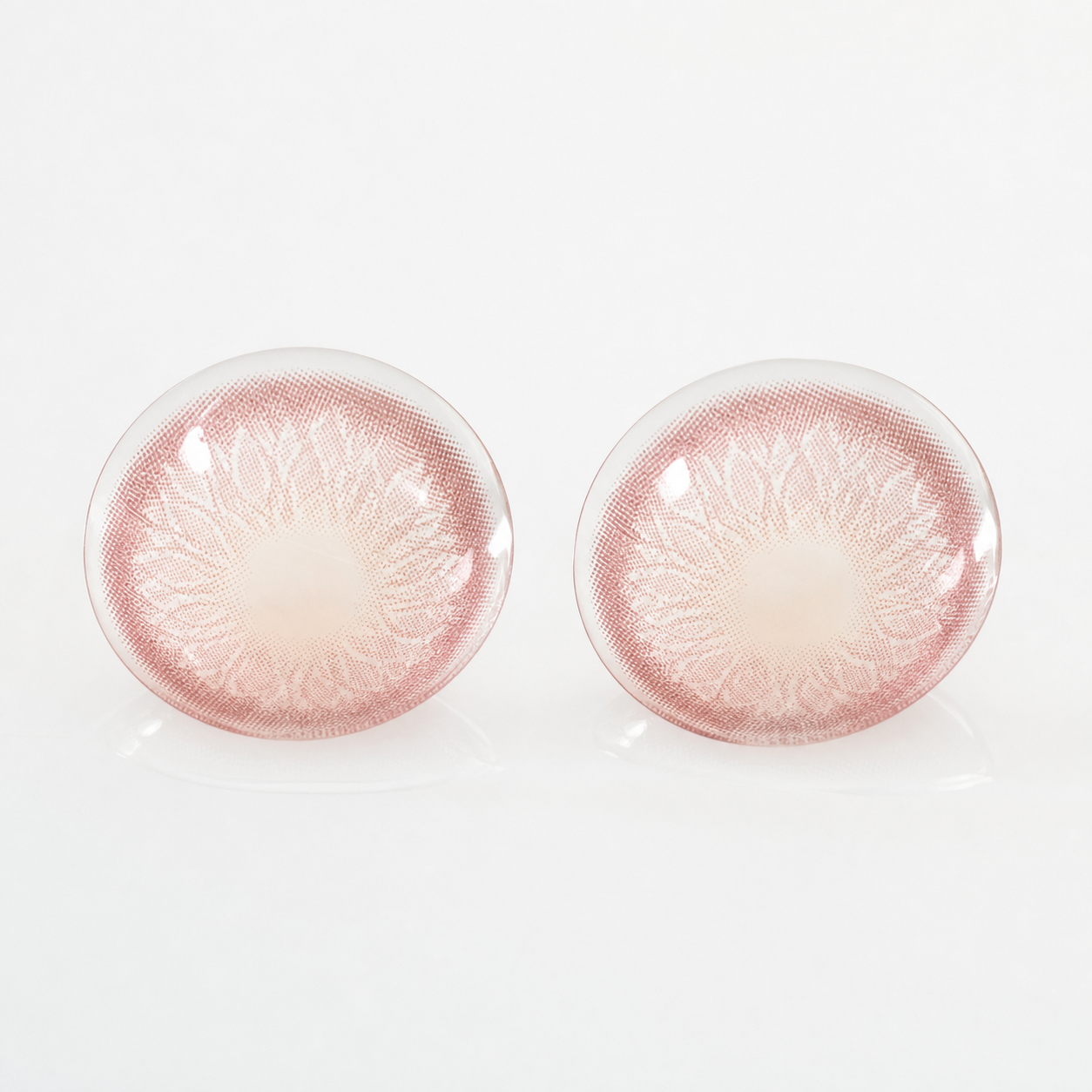 Rosewater Petal Pink colored contact lenses pair - lens design
