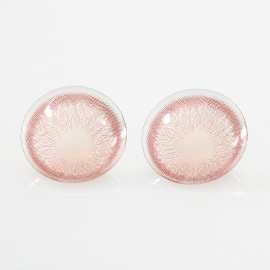 Rosewater Petal Pink colored contact lenses pair - lens design