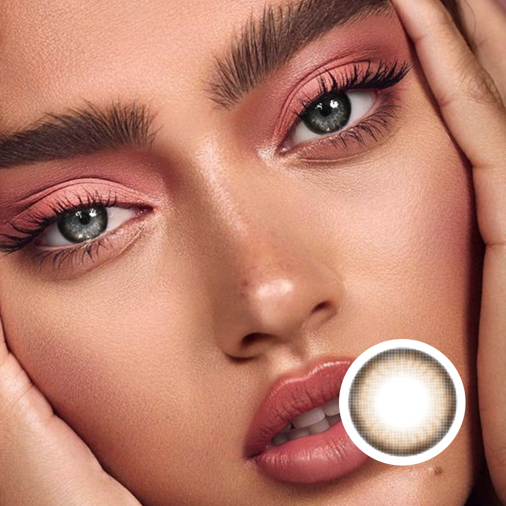 Extra Large Plain Brown colored contact lenses by Moxielens