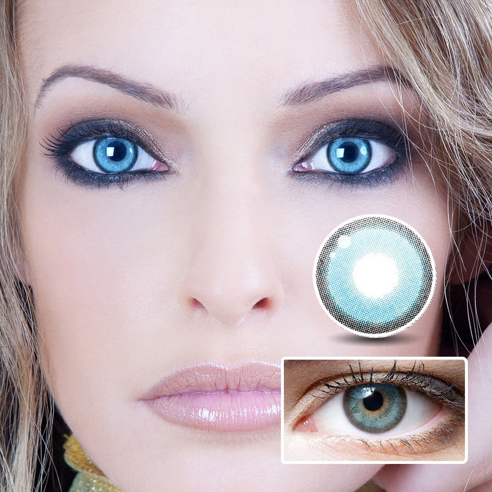 Honey Blue colored contact lenses
