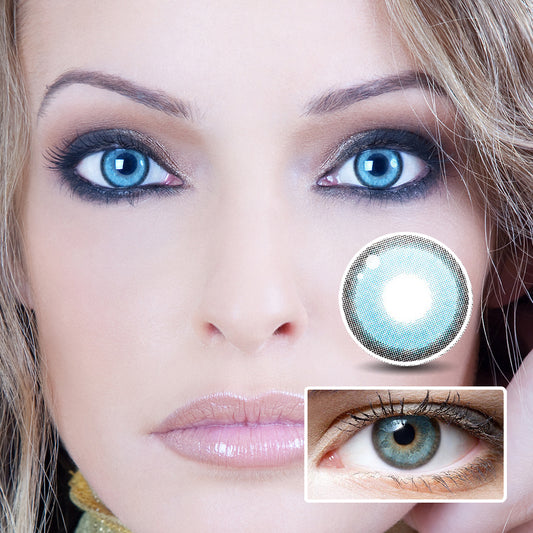 Honey Blue colored contact lenses