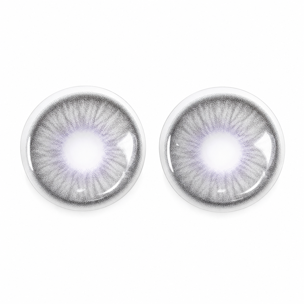Silver Lilac Haze Gray colored contact lenses pair - lens design