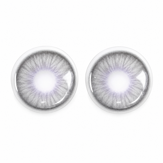 Silver Lilac Haze Gray colored contact lenses pair - lens design