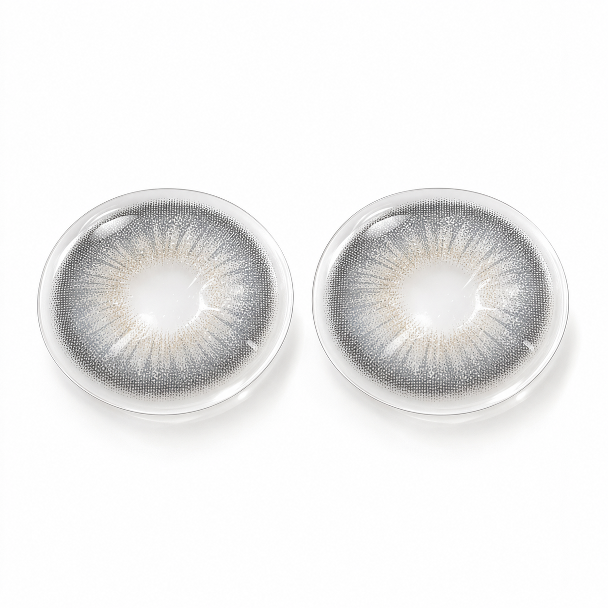 Pearl Water Gray colored contact lenses pair - lens design