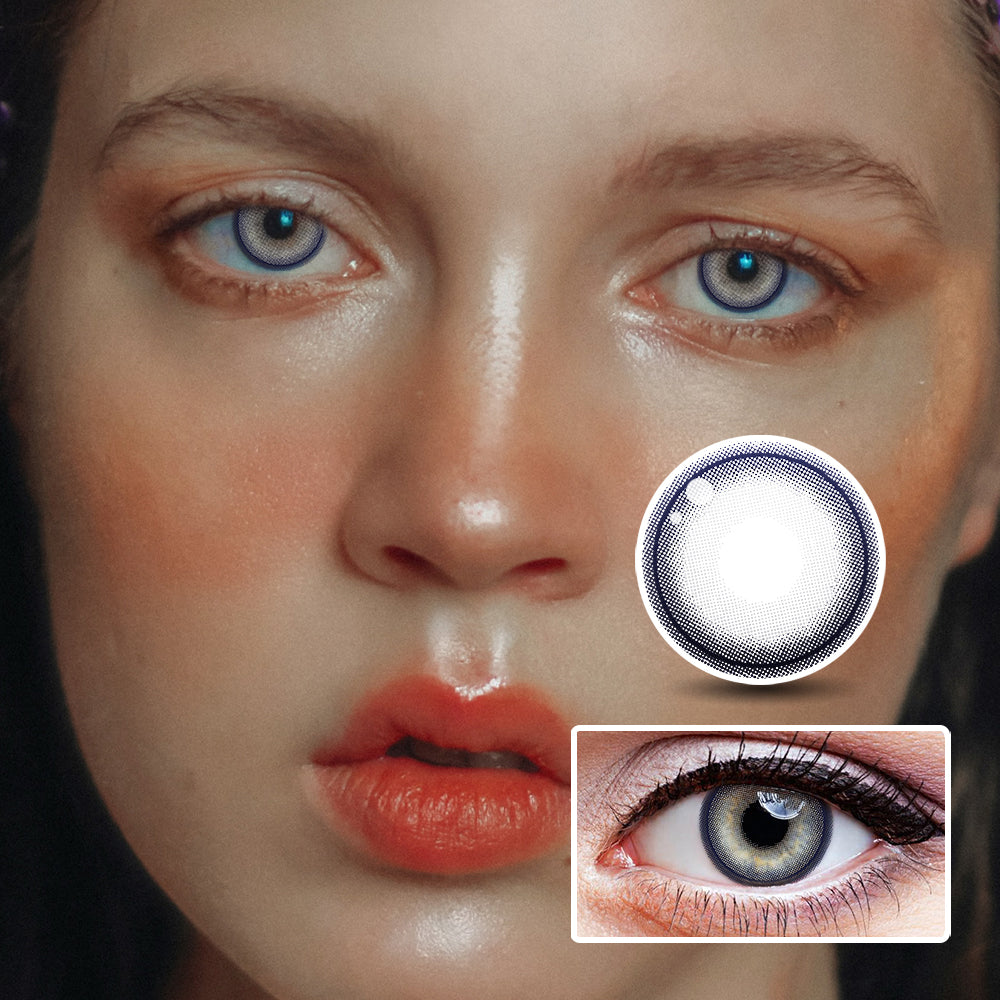 Foggy ice thinning colored contact lenses