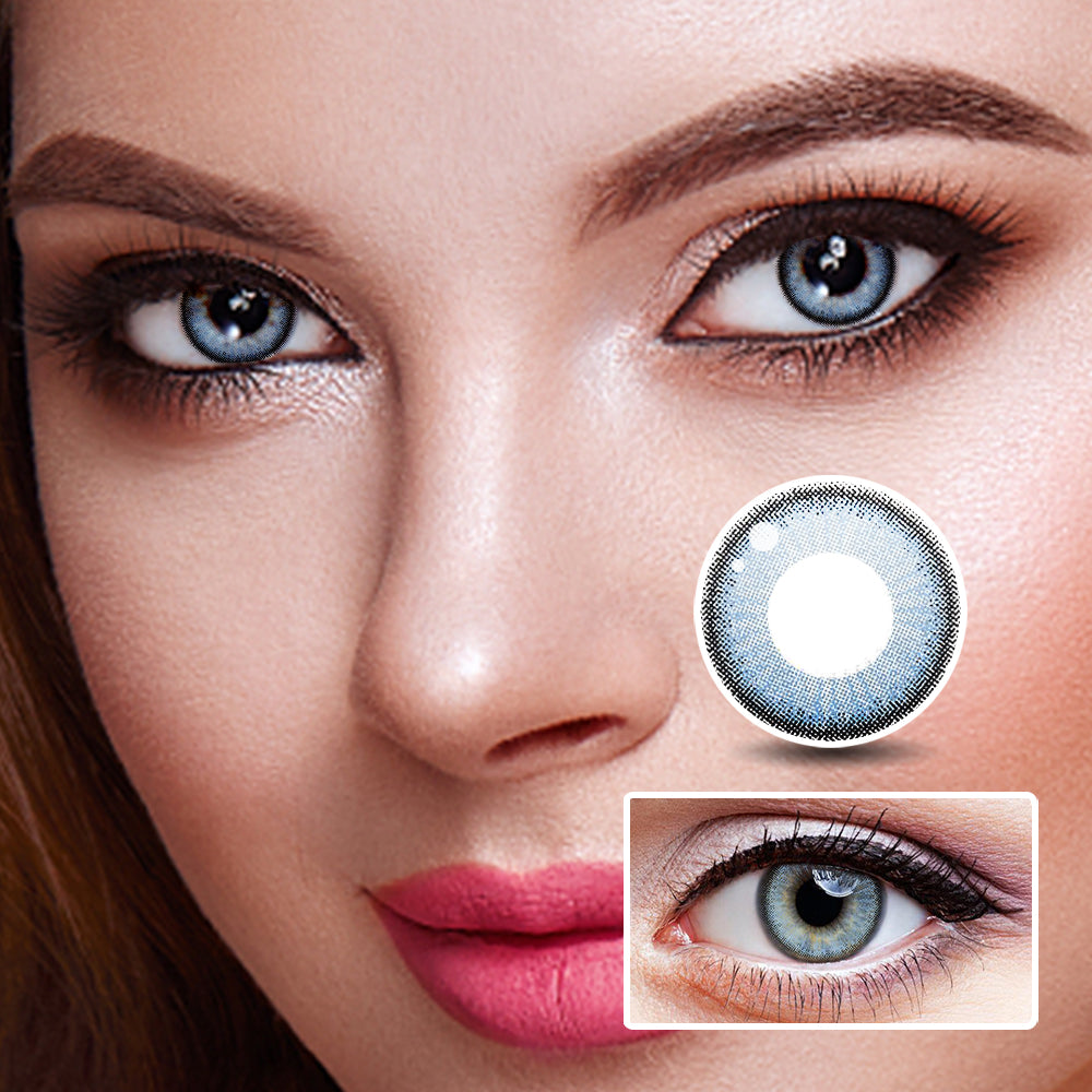 Blue Cheese colored contact lenses