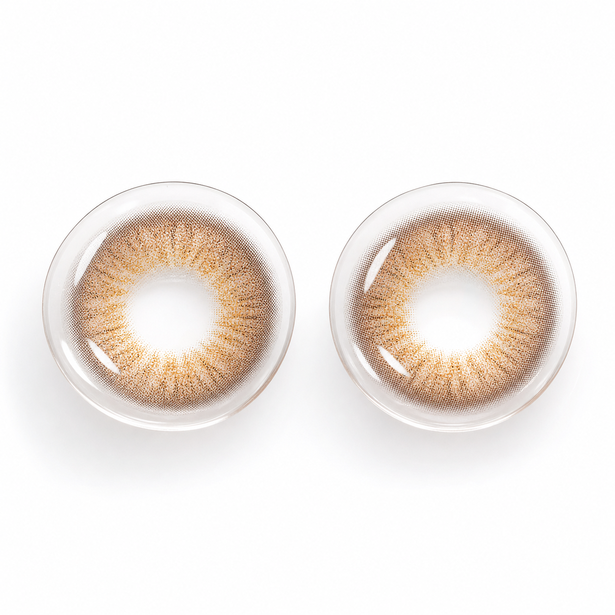 Toffee Mosaic Halo Brown colored contact lenses pair - lens design