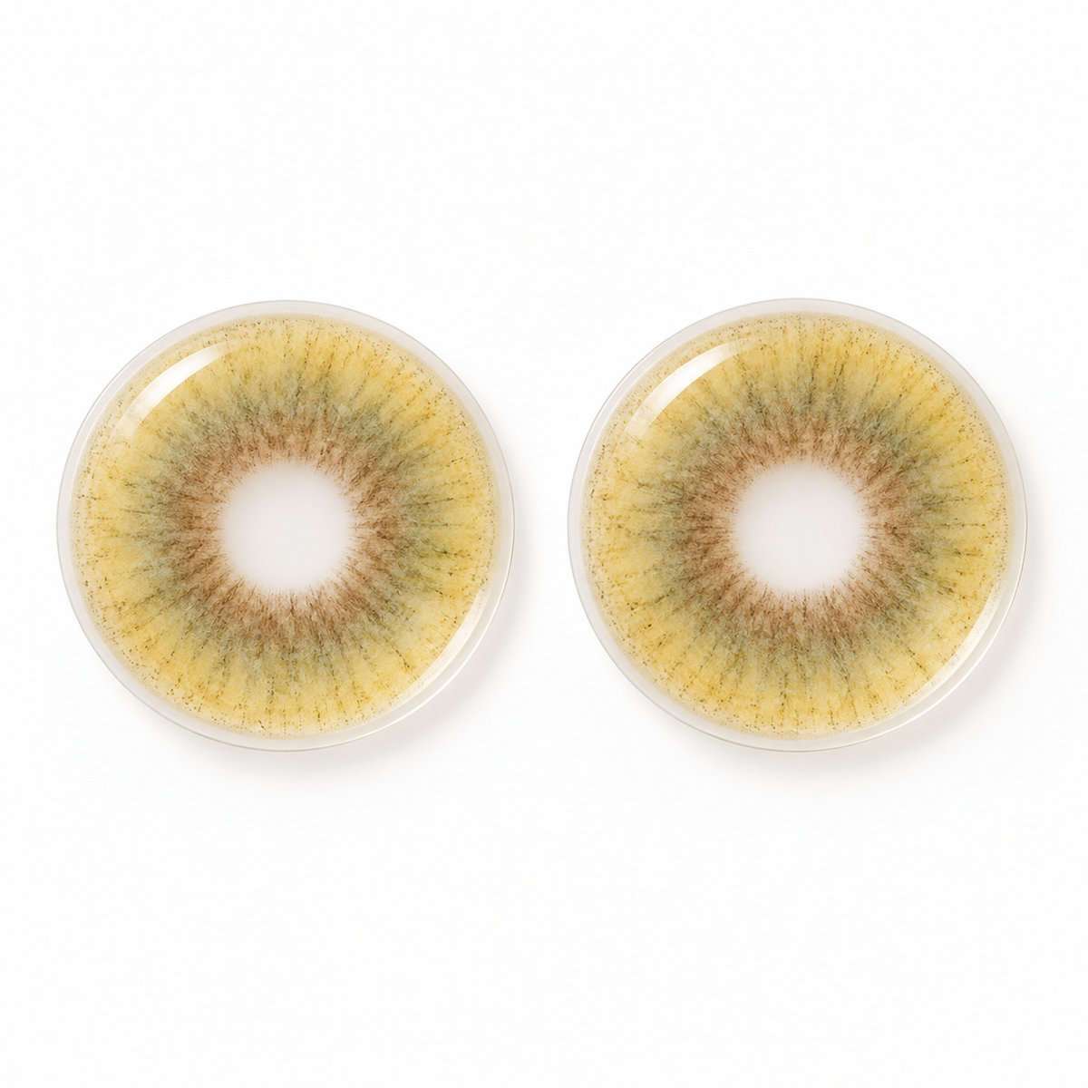 Citrine Olive Satin Blend colored contact lenses pair - lens design