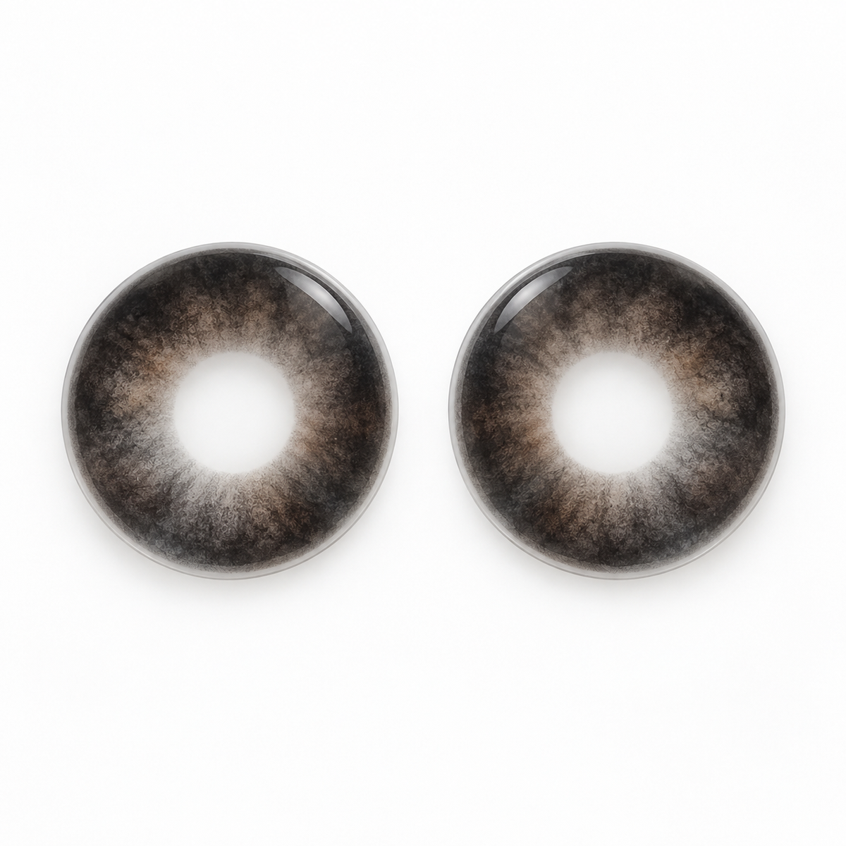 Obsidian Espresso Smoky Melt colored contact lenses pair - lens design