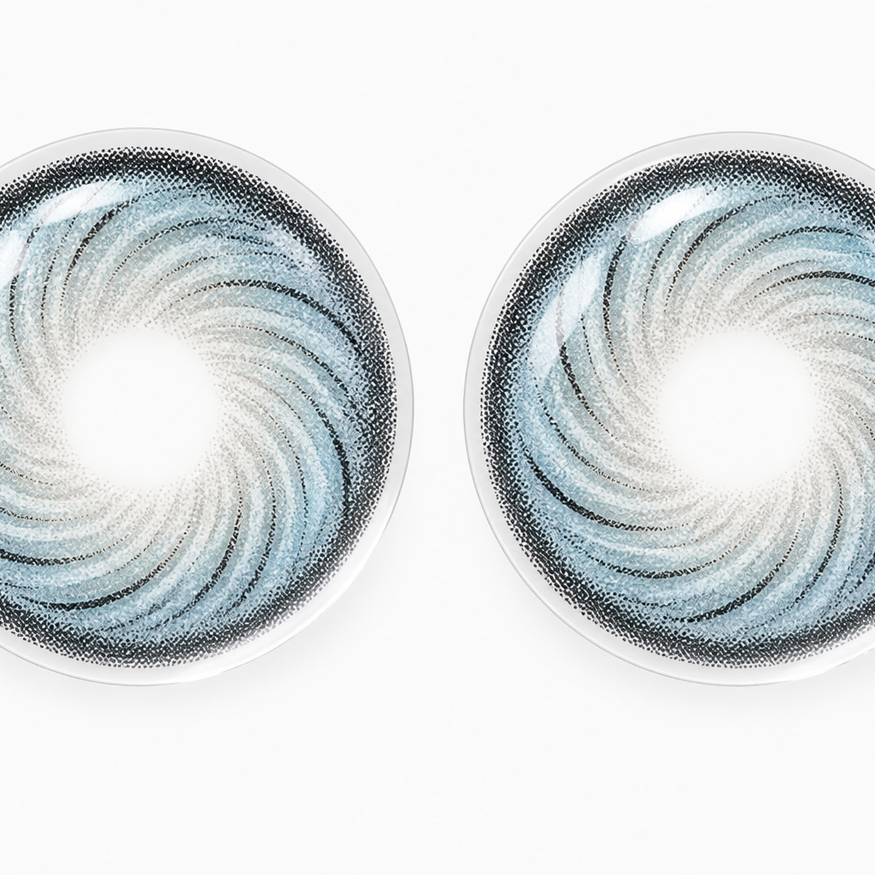Swirl Ice Blue colored contact lenses pair - lens design