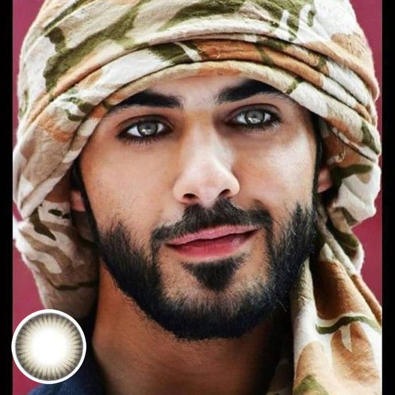 Men's brown-black (12 months) cosmetic colored contact lenses