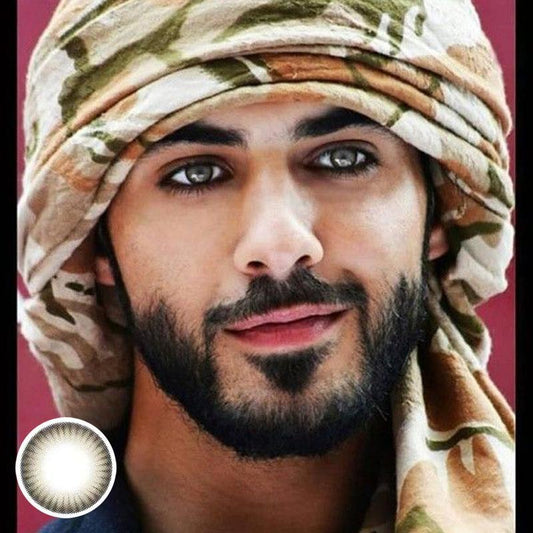 Men's brown-black (12 months) cosmetic colored contact lenses
