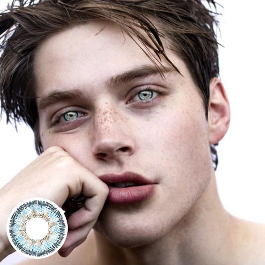 Men's starlight blue (12 months) colored contact lenses