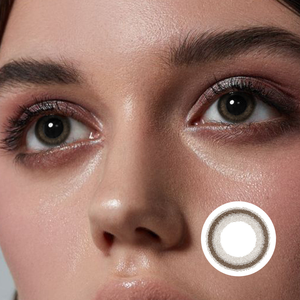 Small Black Ring   Curry colored contact lenses