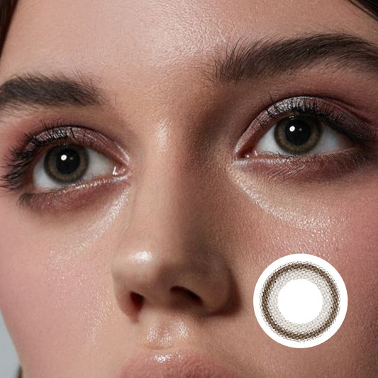 Small Black Ring   Curry colored contact lenses