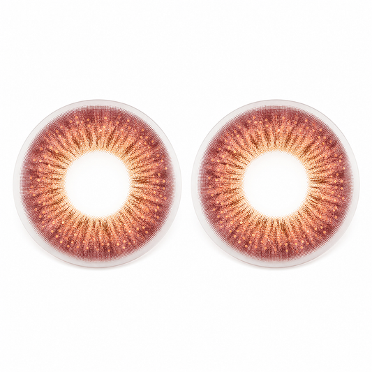 Copper Rose Flash colored contact lenses pair - lens design