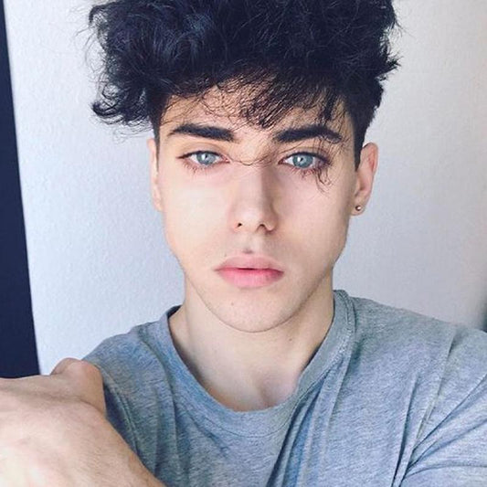 Men's haze blue (12 months) colored contact lenses