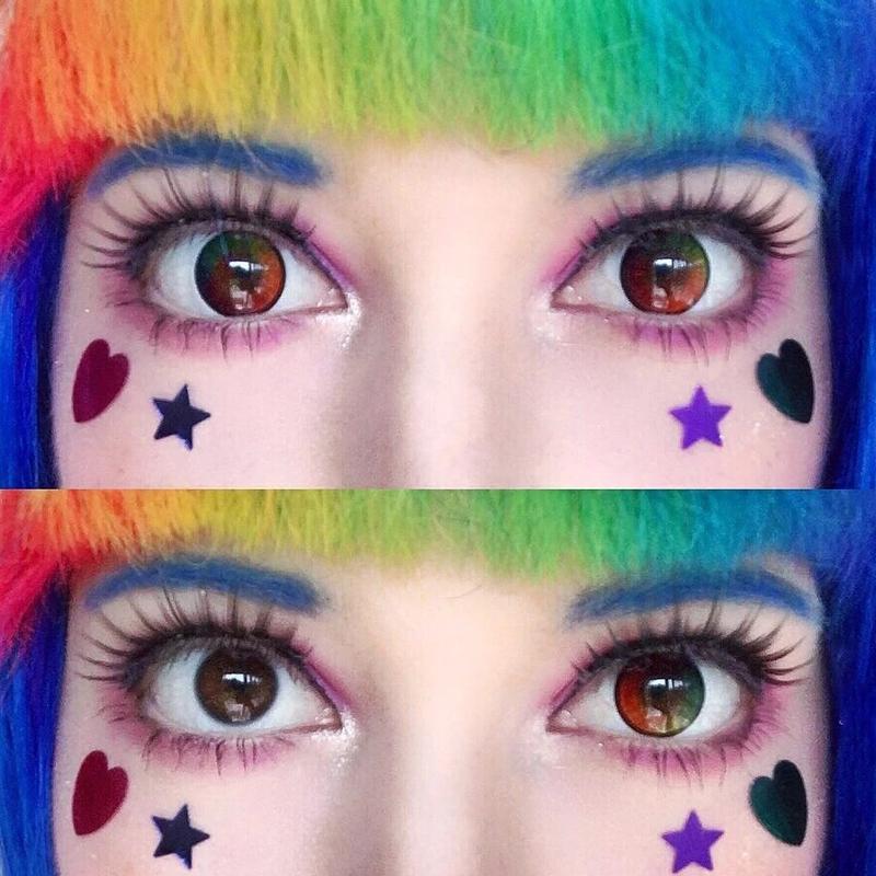 cosplay multicolored rainbow eyes (12 months) colored contact lenses