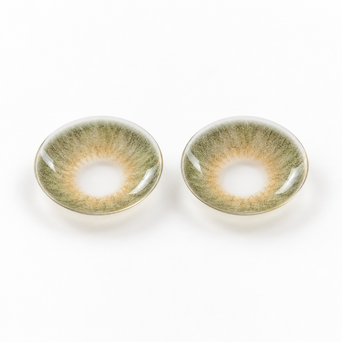 Moss Khaki Fine Fleck colored contact lenses pair - lens design