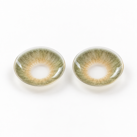 Moss Khaki Fine Fleck colored contact lenses pair - lens design