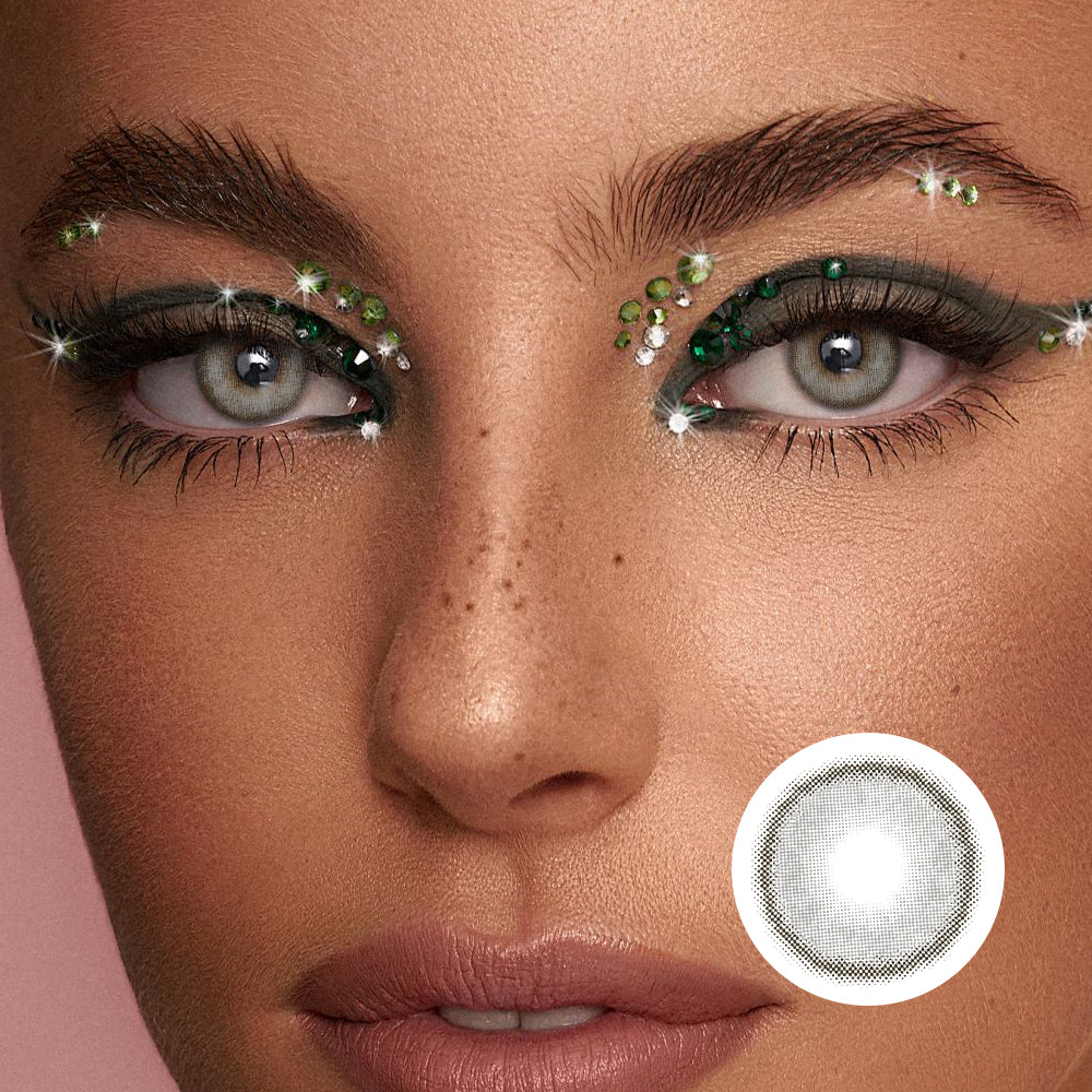 Dawn Mist Grey colored contact lenses by Moxielens