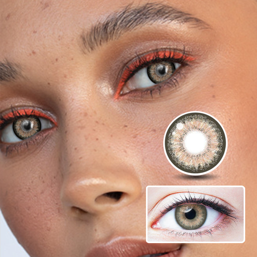 Black Goat Brown colored contact lenses by Moxielens