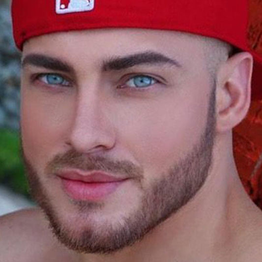 Men's transparent blue (12 months) colored contact lenses