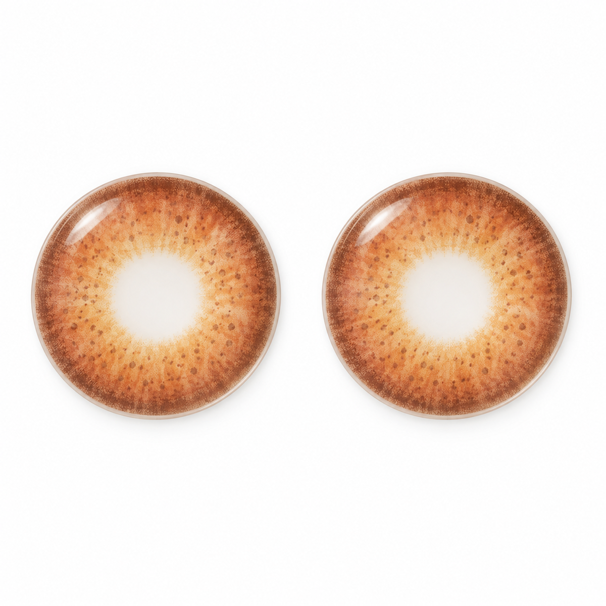 Burnt Apricot Copper Dapple colored contact lenses pair - lens design