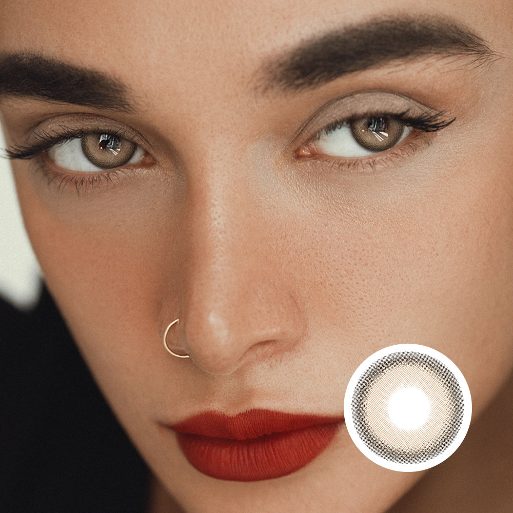 Collagen Wine Brown colored contact lenses by Moxielens