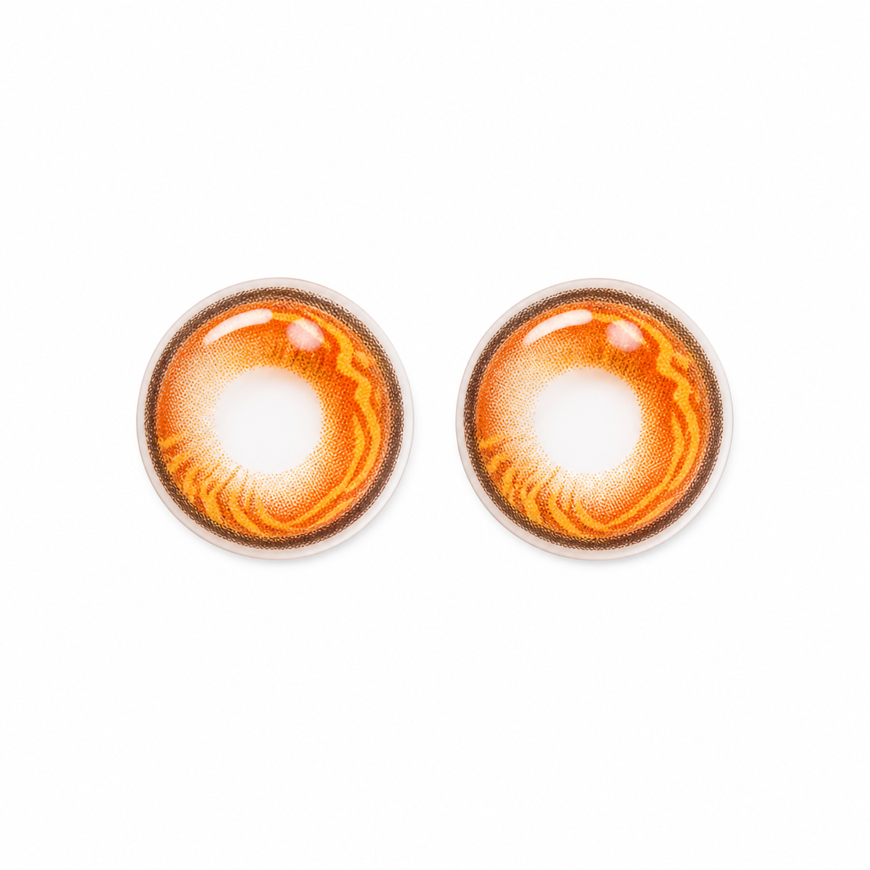 Tangerine Ember Ripple Orange colored contact lenses pair - lens design