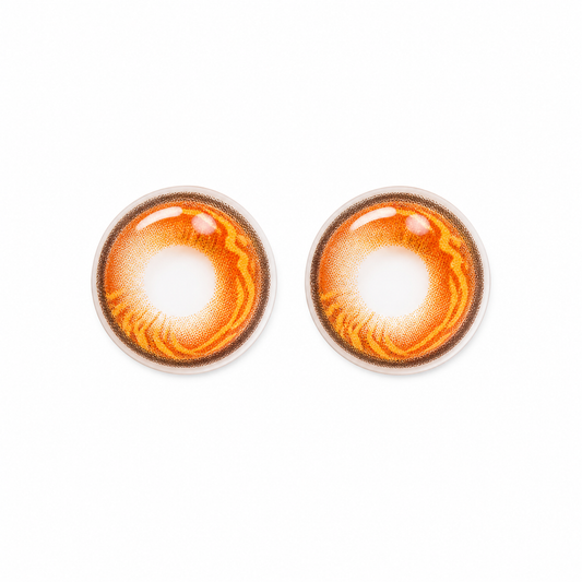 Tangerine Ember Ripple Orange colored contact lenses pair - lens design