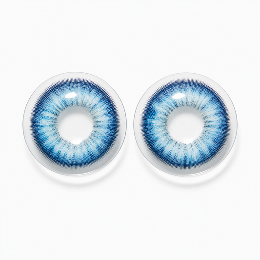 Crystal Blue Prism colored contact lenses pair - lens design