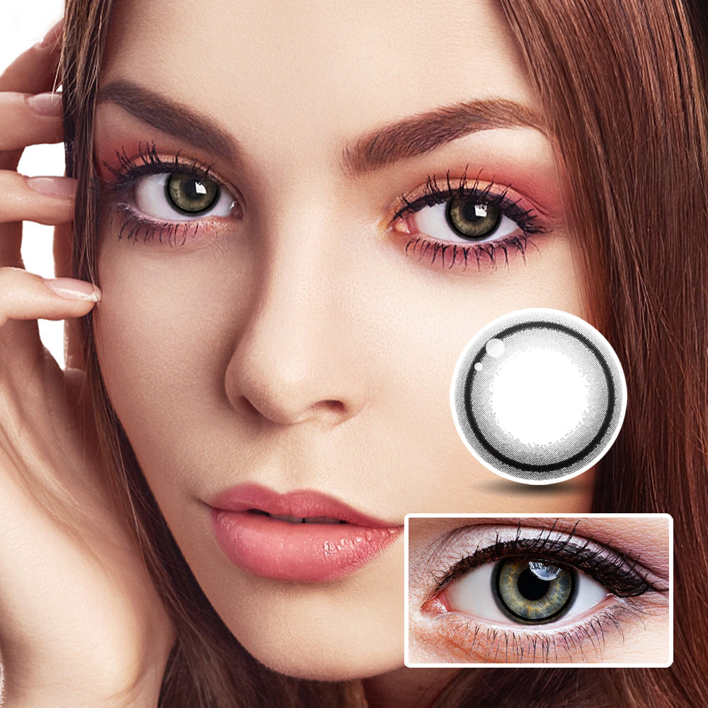 Black and white colored contact lenses