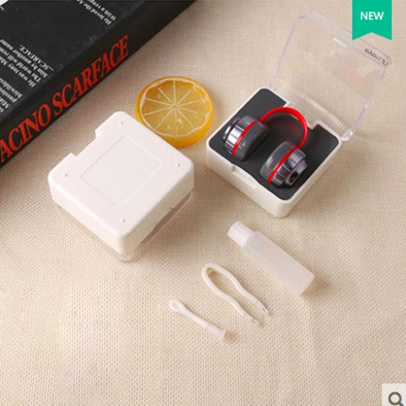 Multi-color headphone contact lens case and contact lens companion box colored contact lenses