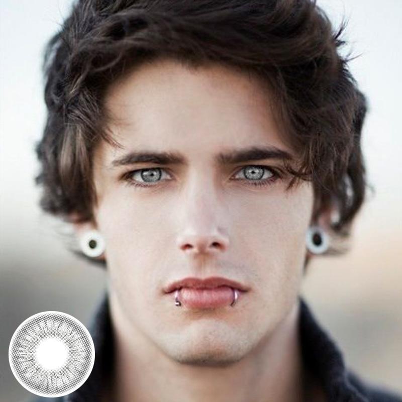 Men's light silver stripe (12 months) colored contact lenses