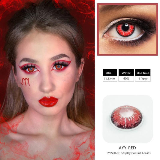 Halloween cos red eyes (12 months) cosmetic colored contact lenses