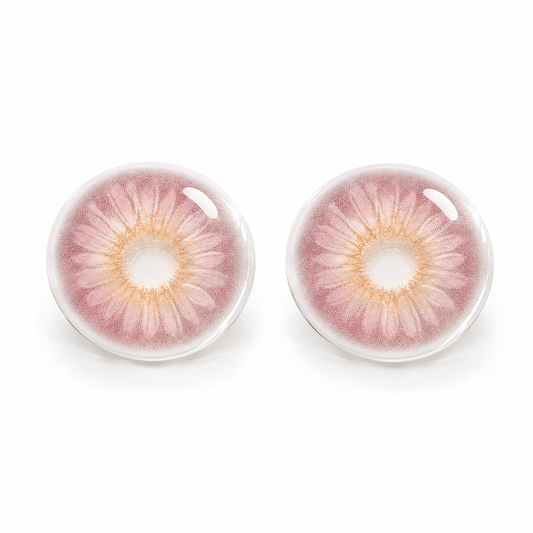 Mauve Champagne Bloom colored contact lenses pair - lens design
