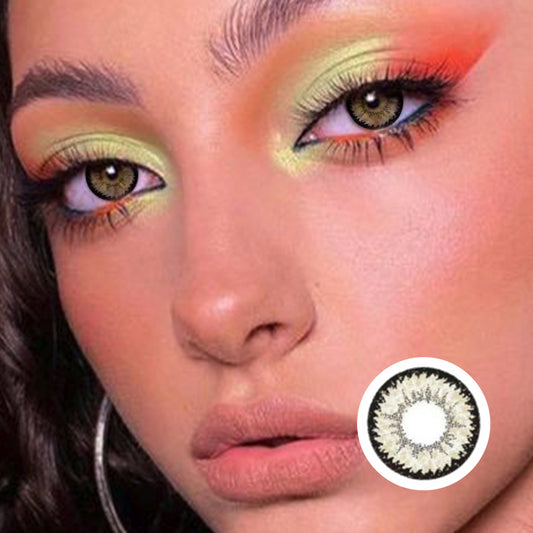 Big Water Condensation Senna Brown Green colored contact lenses by Moxielens