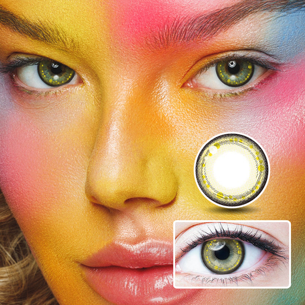 Star Ring Golden Brown colored contact lenses